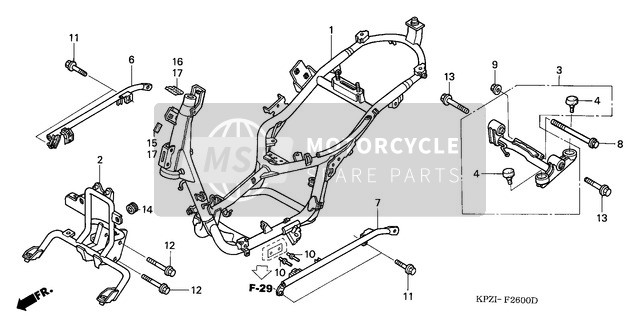 Honda SES150 2004 Rahmenkörper für ein 2004 Honda SES150